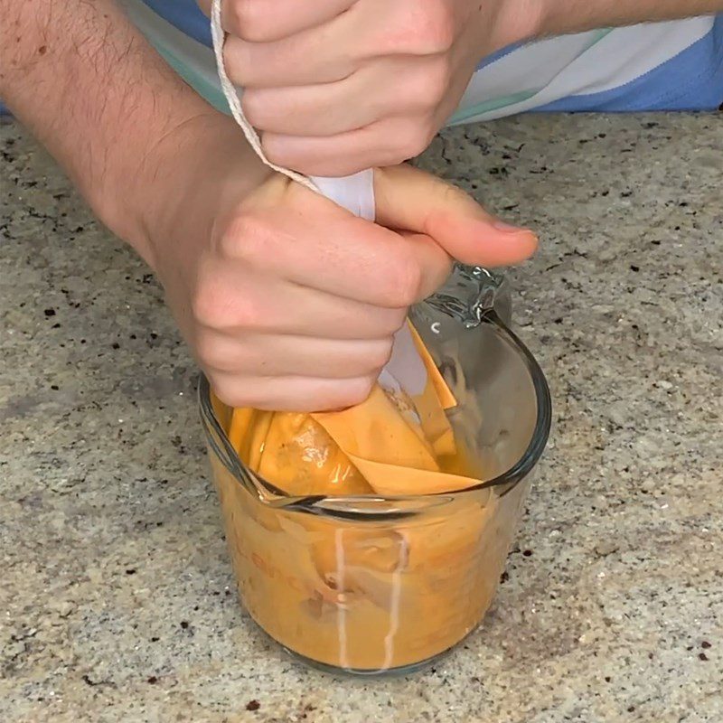 Step 1 Cook and Strain Milk Cream with Thai Tea Thai Milk Tea Ice Cream with Peanuts