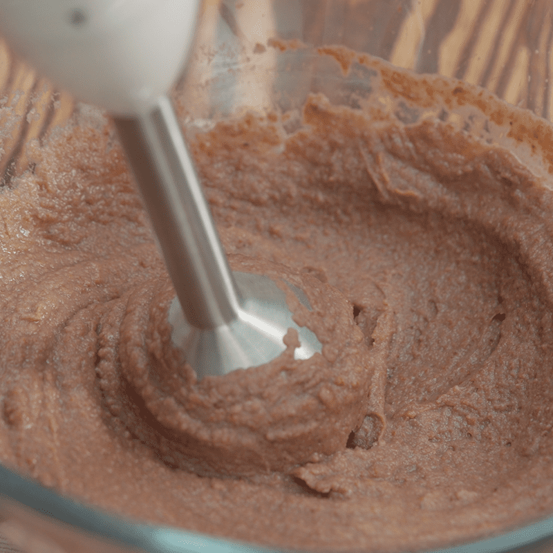 Step 1 Cook and blend red beans Red bean tart with sago and pandan leaves