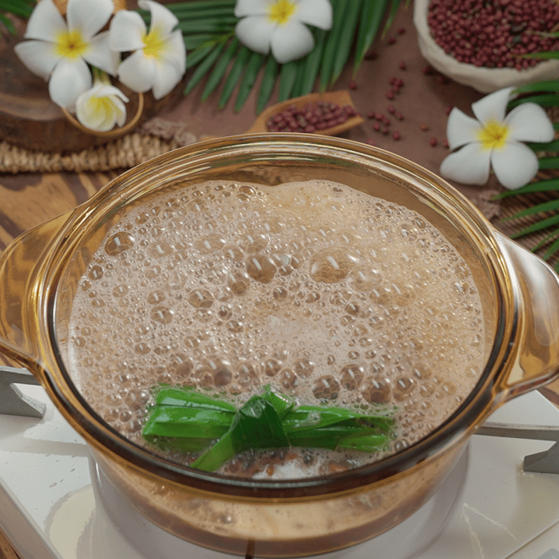 Step 1 Cook and Blend Red Beans Red Bean Tart Cake with Tapioca Flour and Pandan Leaves