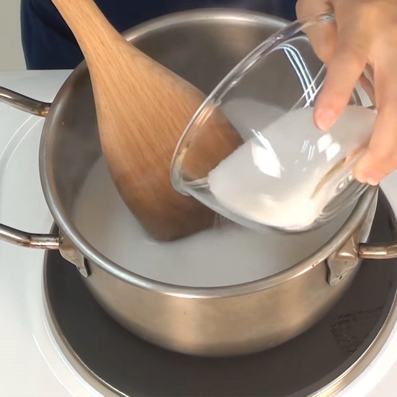 Step 2 Cook and blend the coconut milk mixture with sticky rice Thai mango sticky rice