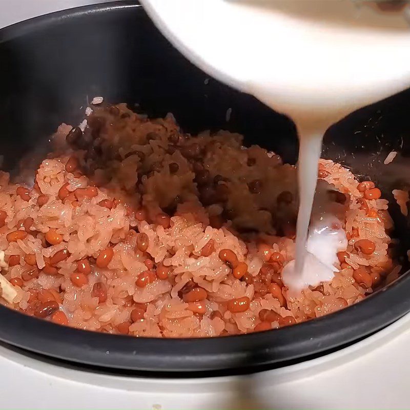 Step 3 Cooking Sticky Rice Red Bean Sticky Rice with Rice Cooker