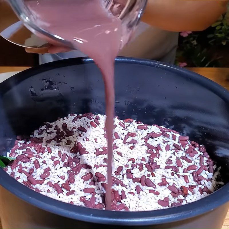 Step 3 Cooking Sticky Rice Red Bean Sticky Rice with Rice Cooker