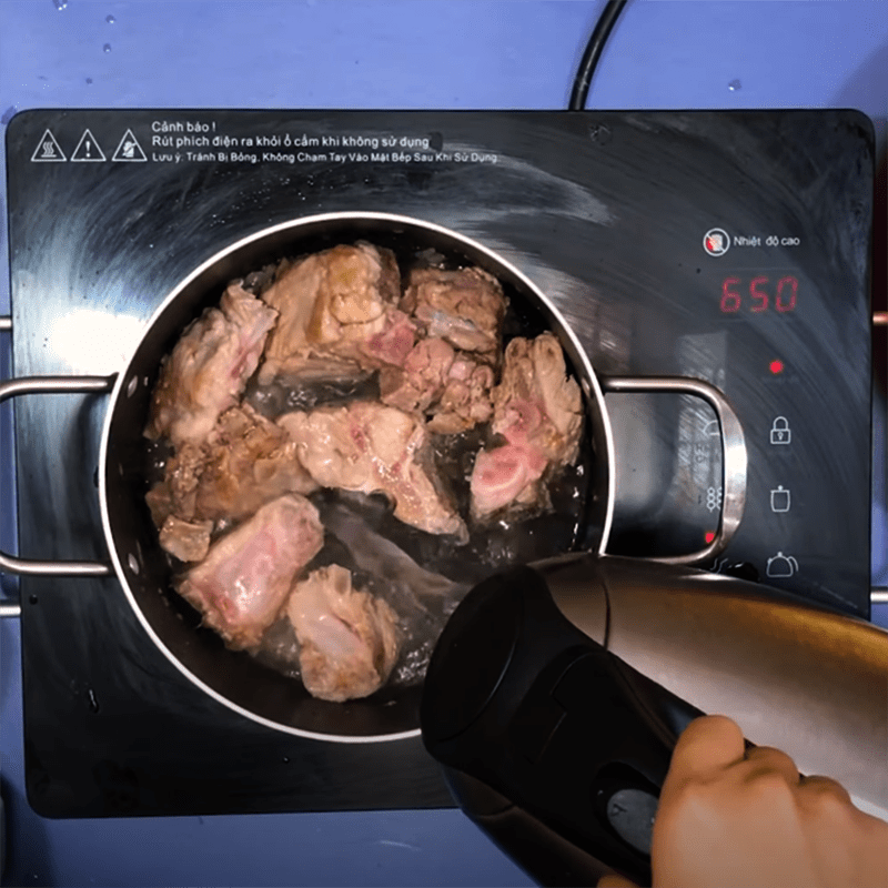 Step 4 Cook the bones Sake bone stew