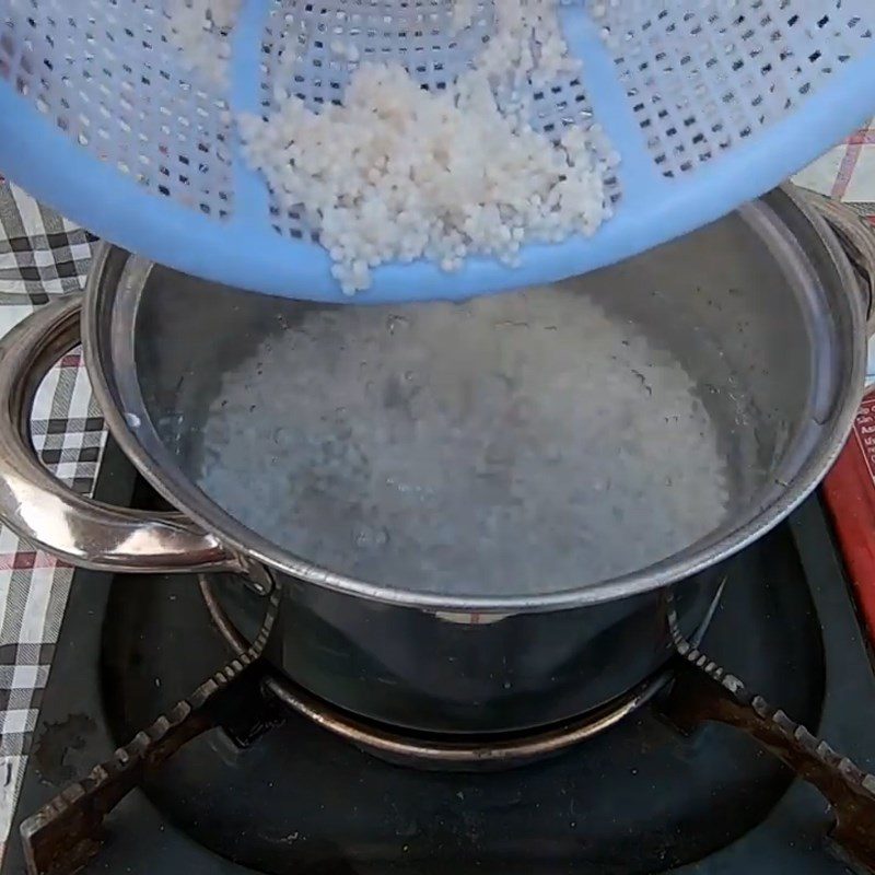 Step 1 Soak tapioca starch Grilled Banana with Coconut Milk