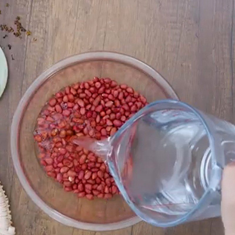 Step 1 Soak the peanuts Roasted Peanuts with Betel Leaf