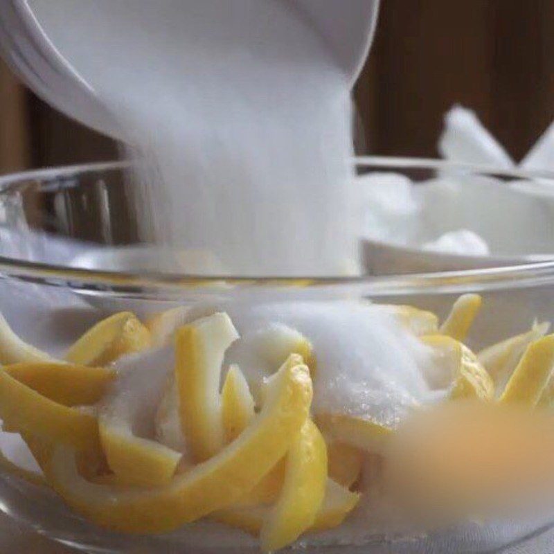 Step 4 Soak in sugar Candied lemon peel