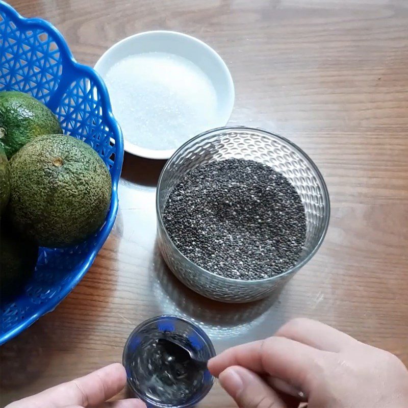 Step 1 Soaking chia seeds for Chia Seed Orange Juice