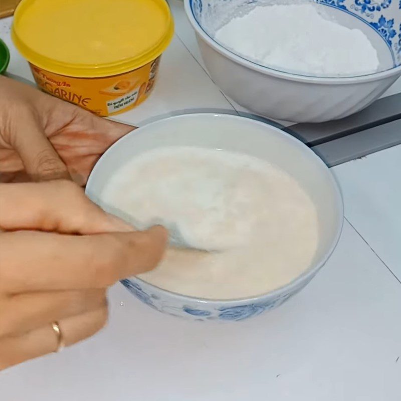 Step 1 Soak the yeast for Coconut Bread