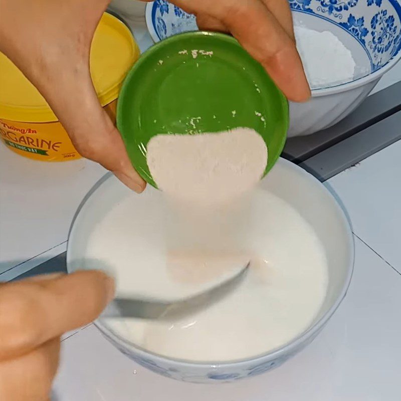 Step 1 Soak the yeast for Coconut Bread