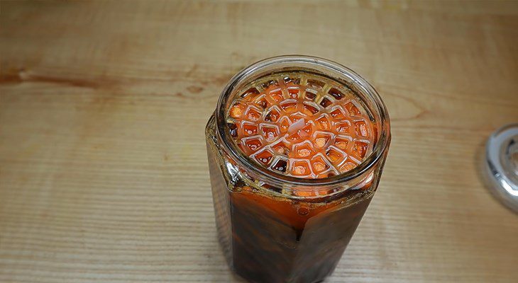 Step 2 Soak turmeric with honey Turmeric soaked in honey