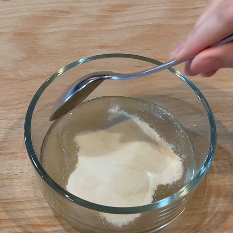 Step 2 Soak gelatin for caramel Flan cake