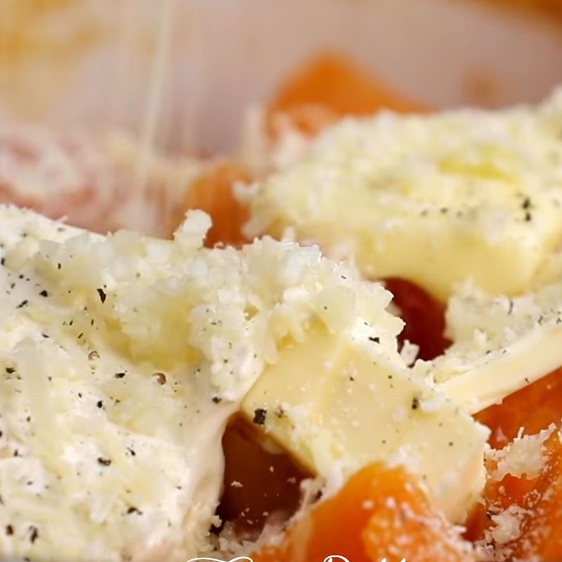 Step 3 Mashing potatoes Mashed sweet potatoes with cheese