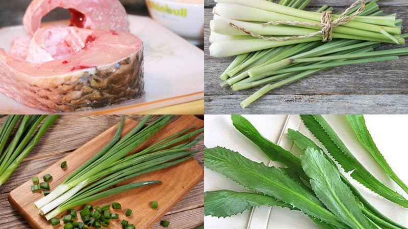 Ingredients for steamed carp with lemongrass