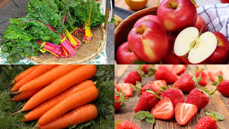 Ingredients for rainbow chard juice