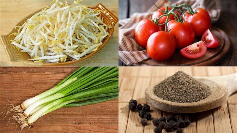 Ingredients for tomato bean sprout soup