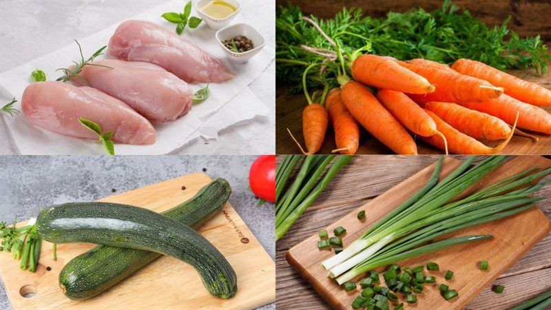 Ingredients for stir-fried chicken breast with vegetables