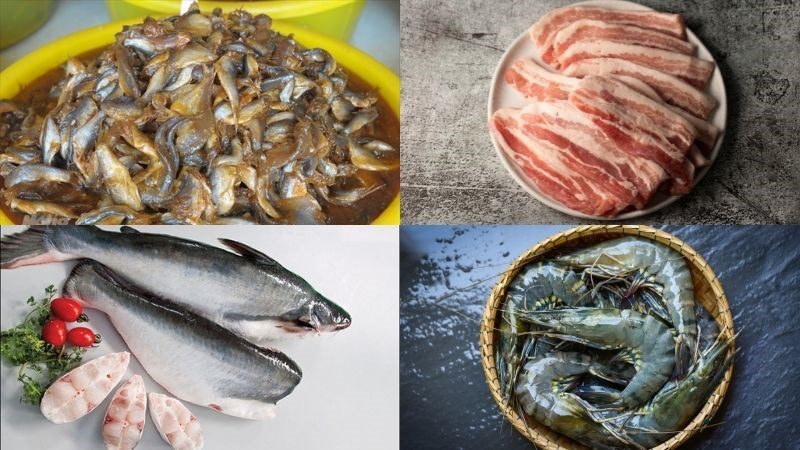 Ingredients for fermented fish sauce dish