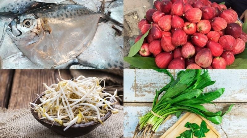 Ingredients for sweet and sour cashew fruit soup