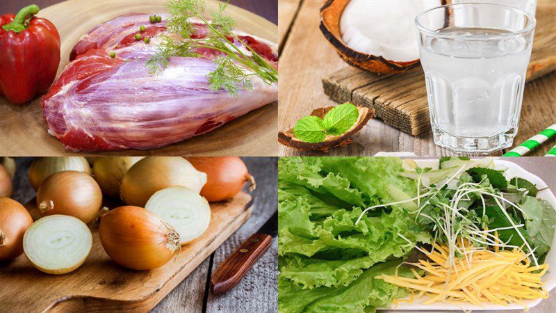 Ingredients for coconut braised beef