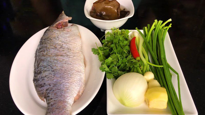 Ingredients for Steamed Croaker Dish