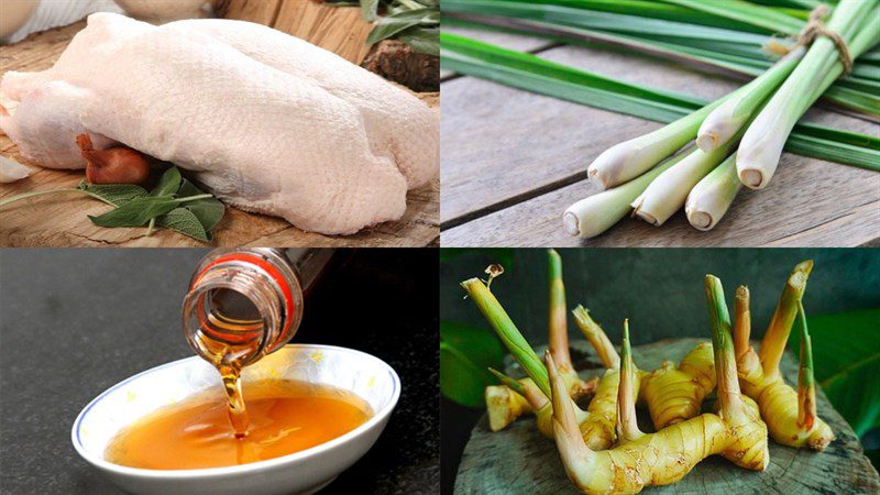 Ingredients for green banana duck stew, ginger duck stew