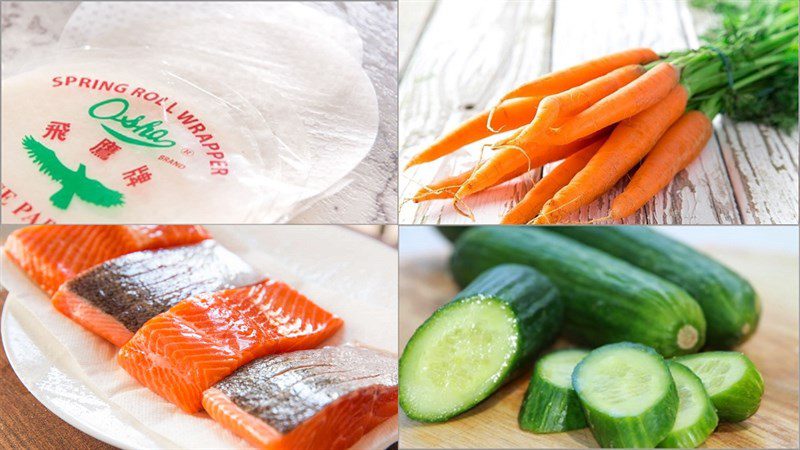 Ingredients for the dish 2 how to make salmon spring rolls