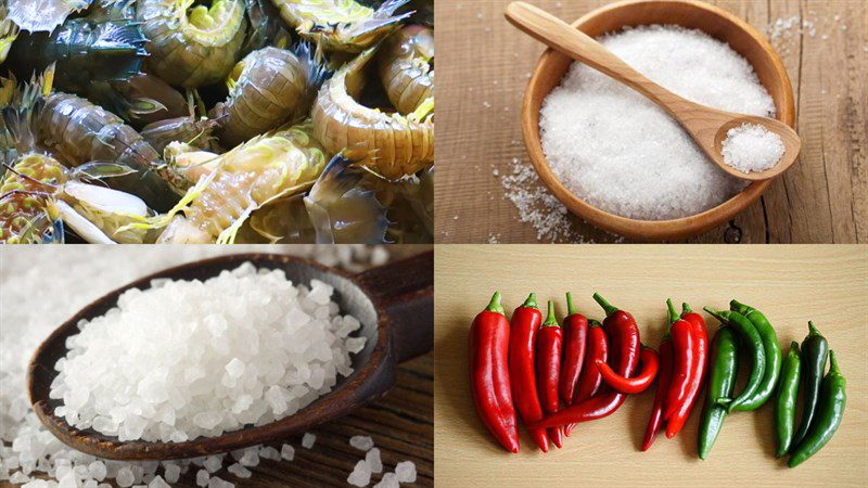 Ingredients for salted fried tom tit dish