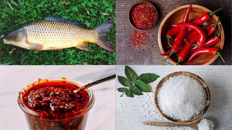 Ingredients for the 3 ways to grill carp