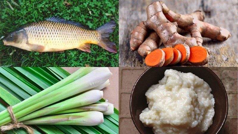 Ingredients for the dish 3 ways to make grilled carp