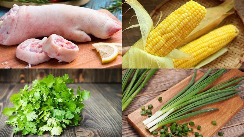 Ingredients for braised pork knuckle soup