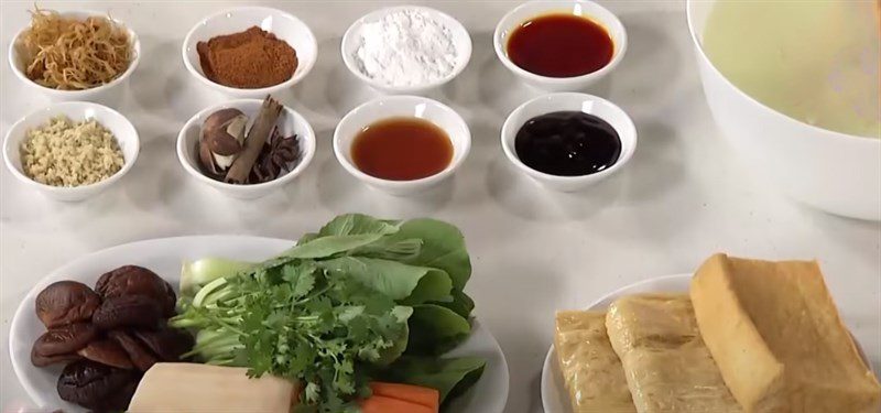 Ingredients for Vegetarian Duck Noodles