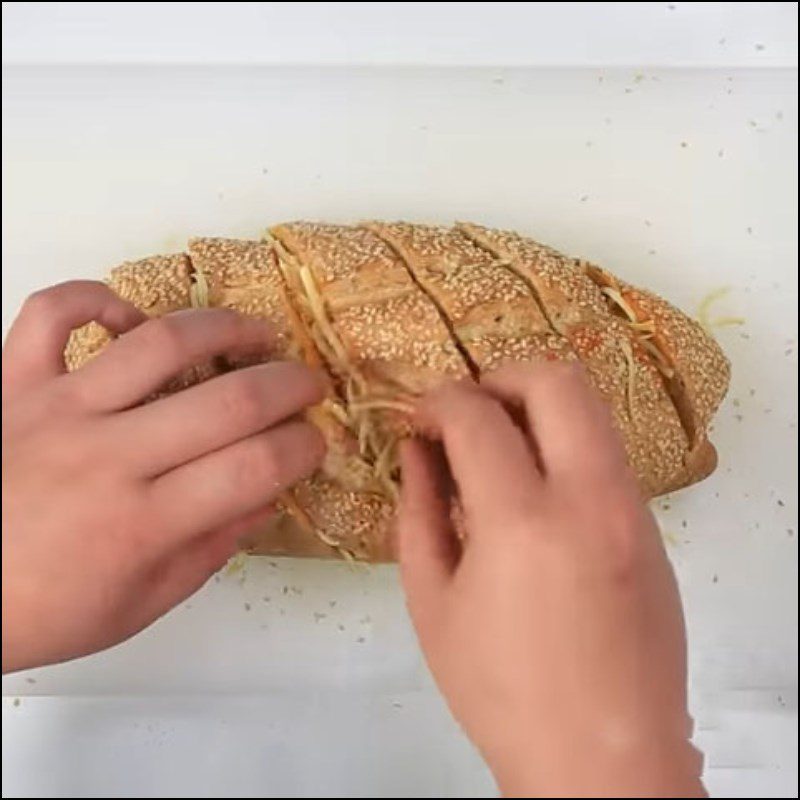 Step 3 Stuffing and Baking the Bread Spicy Cheese Toast