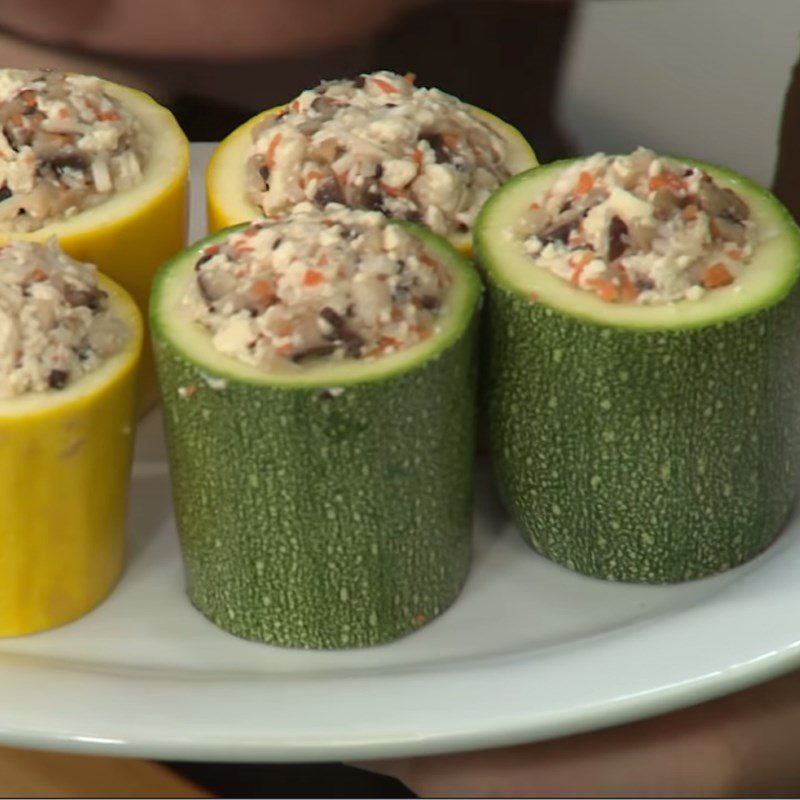 Step 4 Stuffing and Steaming the Dish Stuffed Zucchini with Mushrooms