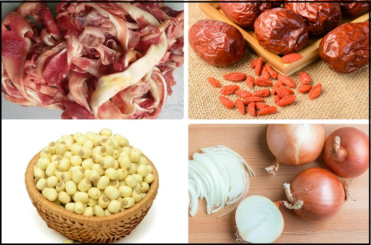 Ingredients for 3 ways to make beef tendon stew with lotus seeds, red beans, and curry