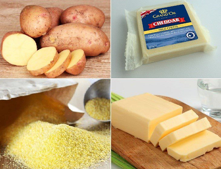 Ingredients for French-style cheesy baked potatoes