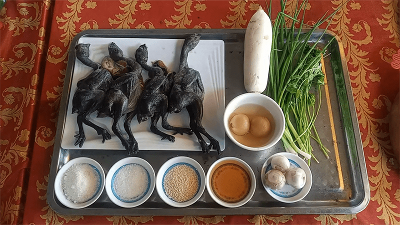 Ingredients for black chicken soup with salted lemon