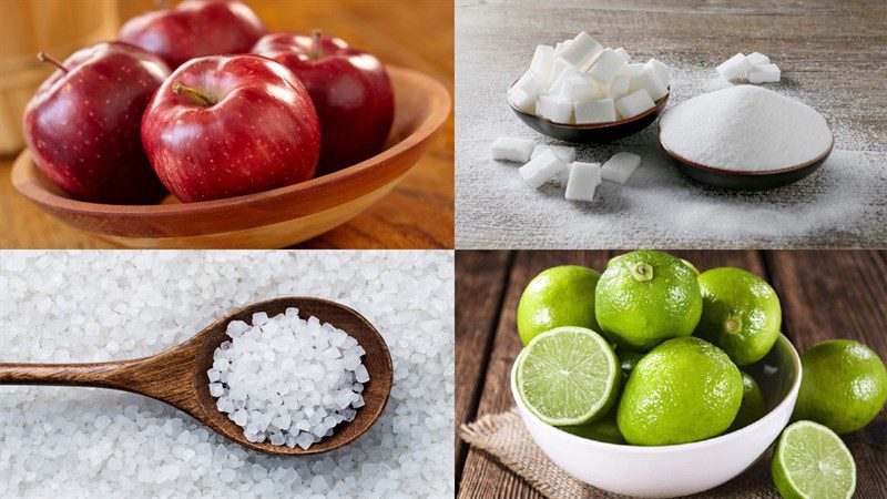 Ingredients for apple jam to eat with bread