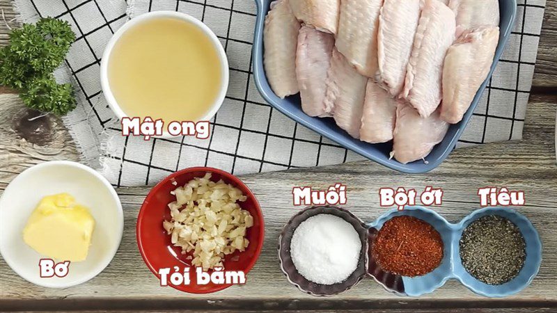 Ingredients for honey fried chicken wings and Coca fried chicken