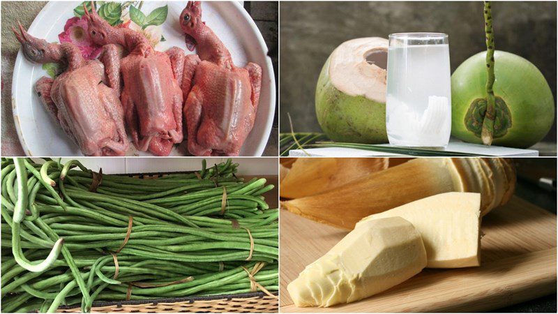 Ingredients for stir-fried quail dish