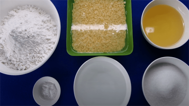 Ingredients for green bean filled dumplings