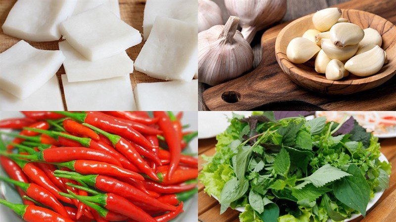 Ingredients for fried pho dish