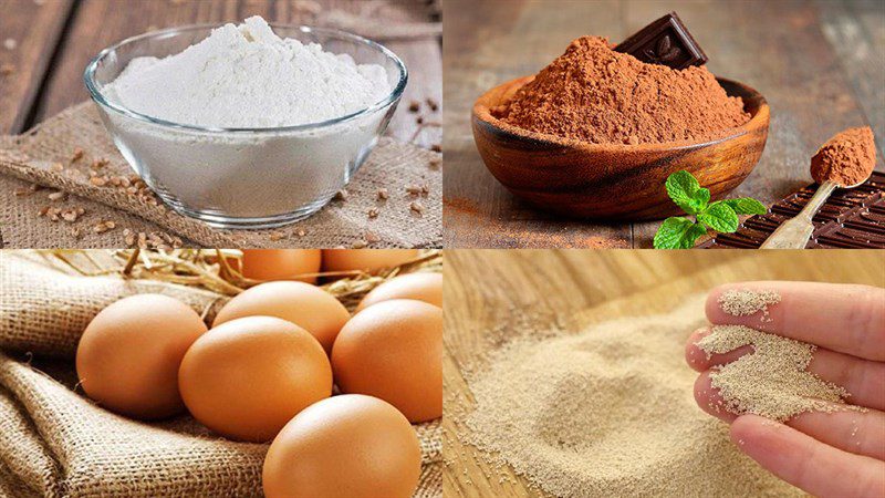 Ingredients for chocolate-filled bread using a non-stick pan