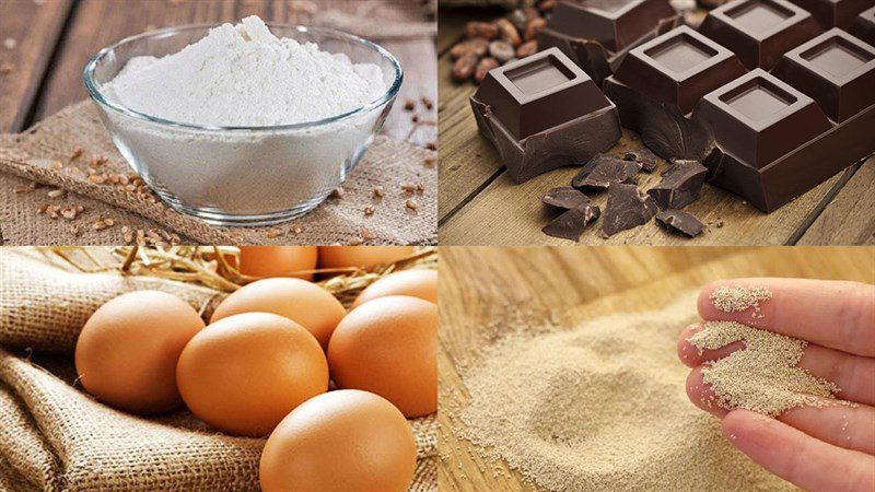 Ingredients for chocolate-filled bread using a non-stick pan