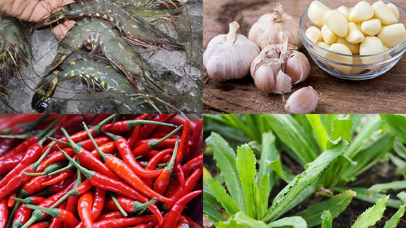 Ingredients for Thai-style shrimp dish