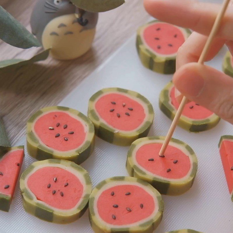 Step 5 Baking cookies Butter cookie in watermelon shape