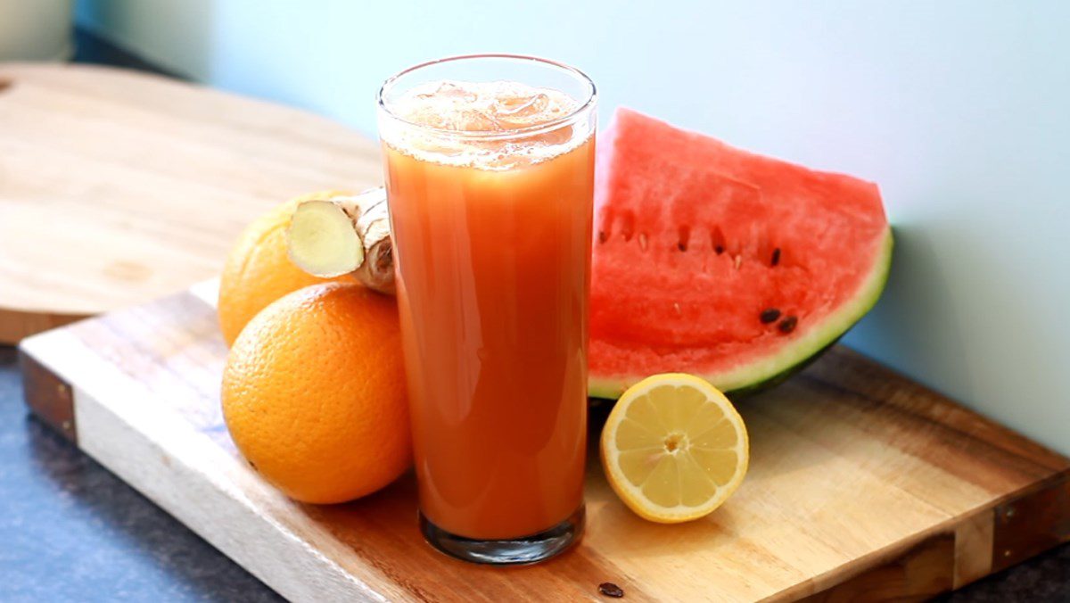 Watermelon orange lime ginger juice