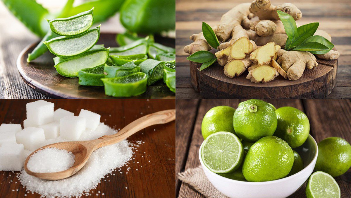 Ingredients for aloe vera juice