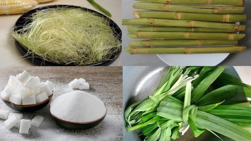 Ingredients for corn silk tea dish (corn silk)