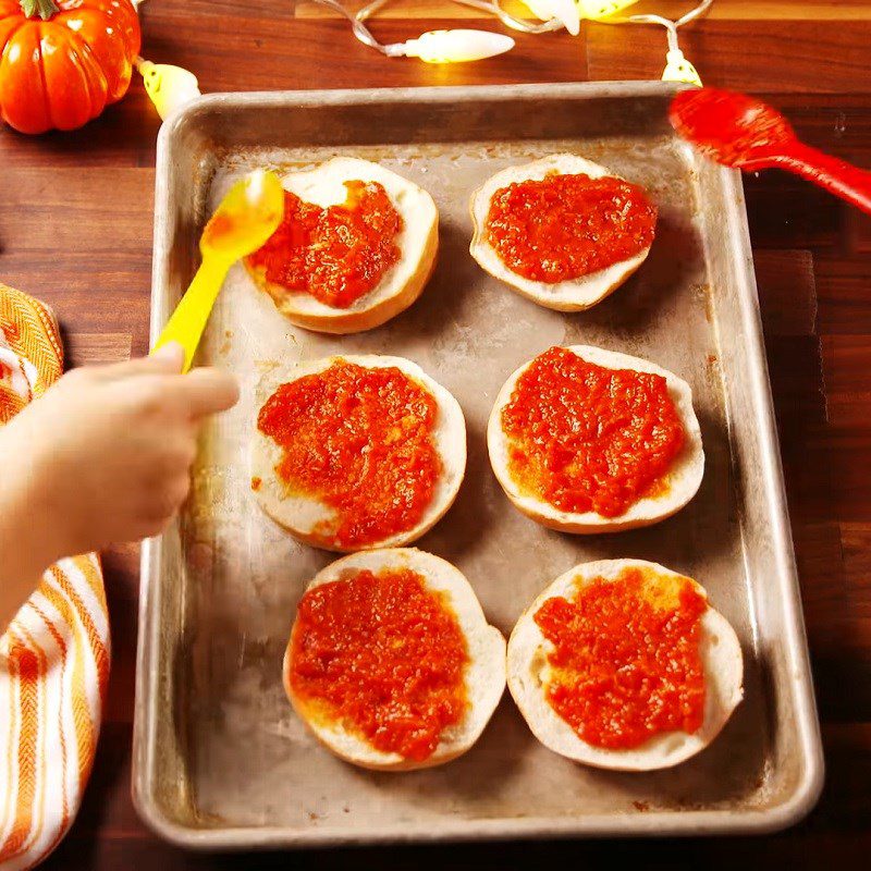 Step 3 Bake the pizza for spooky pizza