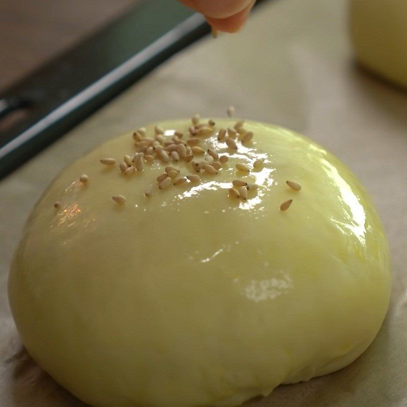 Step 7 Baking the Cake Hamburger with cheese and meat filling